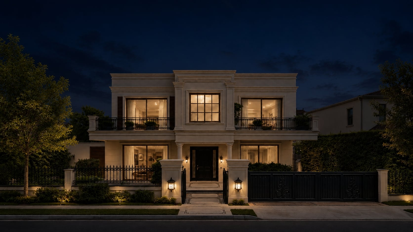Night time house preview